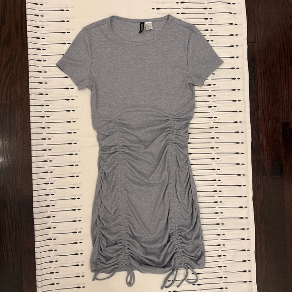 H&M Gray Ruched Mini Dress - Picture 2 of 6